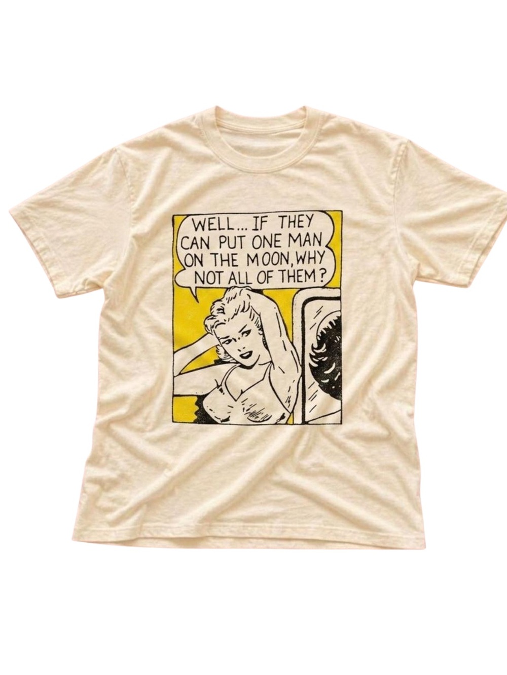 Gildan Graphic Pop Art Cream T-Shirt with Yellow Accent